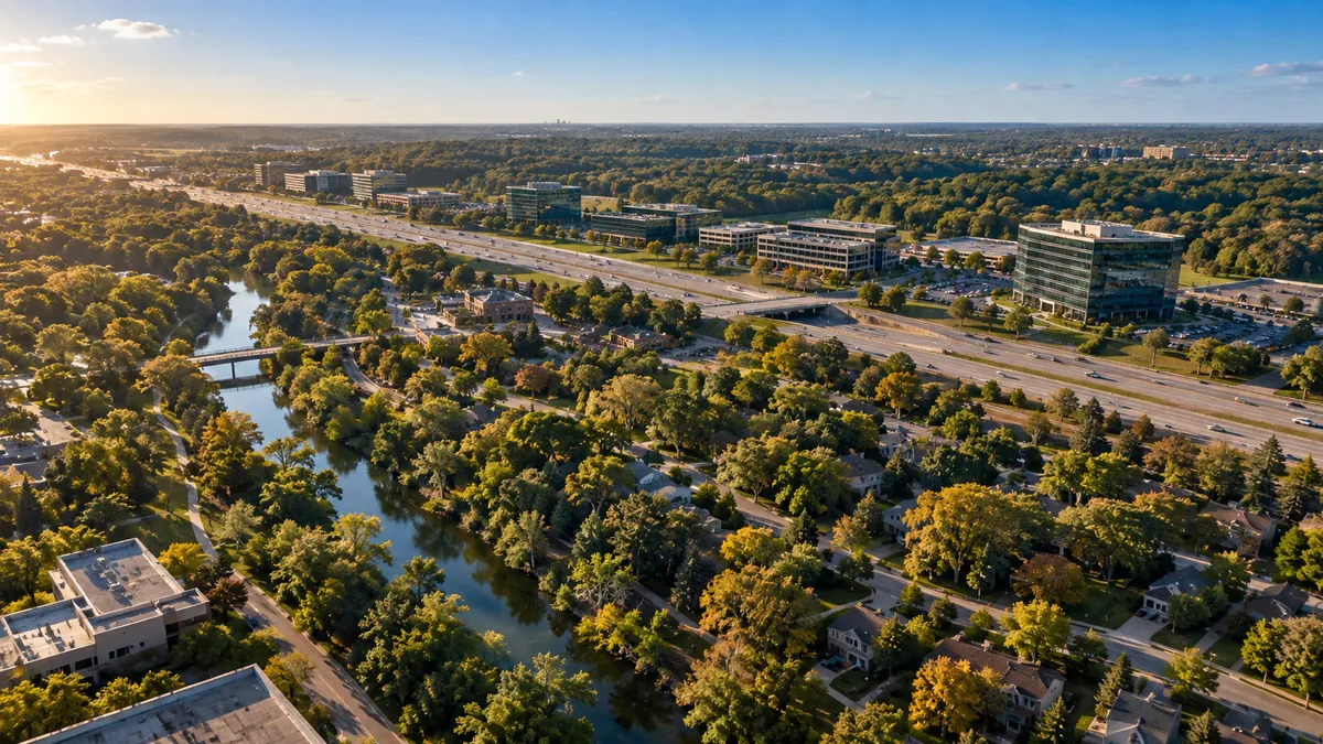 Aerial view of Lisle, IL