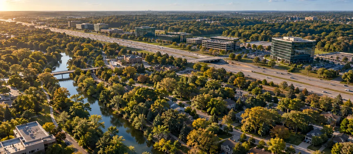Aerial view of Lisle, IL