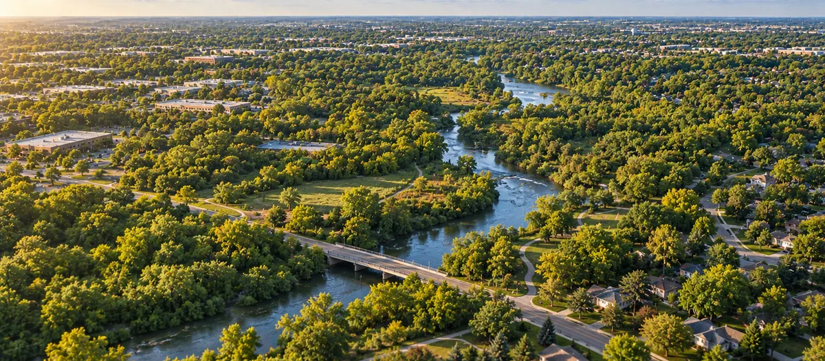Aerial view of Warrenville, IL