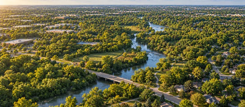 Aerial view of Warrenville, IL